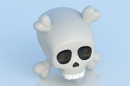 Cartoon Skull Decorations Skull Bone Skeleton Ornaments 3d model