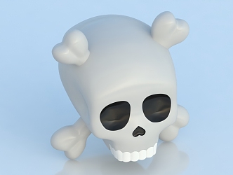 Cartoon Skull Decorations Skull Bone Skeleton Ornaments 3d model