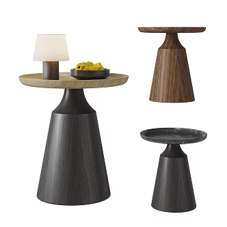 Modern Side Table Combination Small Round Table Round Table Lamp Fruit Plate Ornaments 3d model