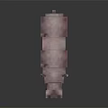 3D Pixel Art Rhino Game Character With Blocky Design And Brown Texture