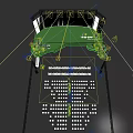 Green Stage Design With Lighting Seats Plants And Backdrop Screen 3d model