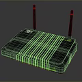 Black Wireless Router With Dual Antennas And High Speed Network Device Design 3d model