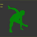 Game and Movie Character 3D Model in Purple Dynamic Pose With Extended Arm