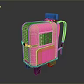 Pink Rolling Backpack With Mesh Design And Shoulder Straps For Daily Use