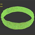 Vintage Textured Leather Headband with Golden Circular Patterns and Rivets