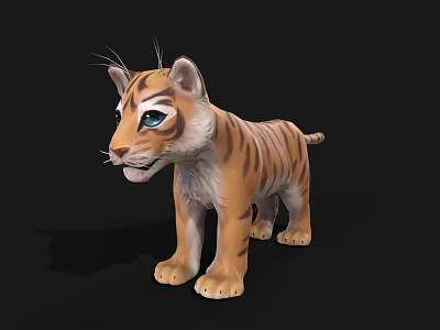 Cartoon Tiger Tiger Cub Little Tiger Tiger Cartoon Animal Anime Animal Mammal Animal Beast Beast King of Beasts 3d model