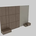 Elegant Modern Kitchen Backsplash Design With Wood Panel And Marble Texture 3d model
