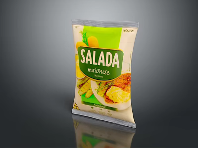 Salada Maionese Creamy Mayonnaise Packaged Food Product With Lemon Design 3d model