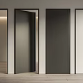 Modern Interior Design Featuring Black And White Hinged Doors In Various Open States