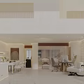 Aesthetic Beauty Salon Interior With Modern White Design Product Display Lighting And Seating Area