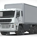 White Box Truck With Modern Cab And Large Cargo Trailer Design