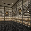 Elegant Modern Wine Cellar Design Featuring Glass Racks Wine Bottles And Marble Floor