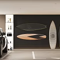 Modern Basement With Cars Motorcycle Large Windows And Green Plant