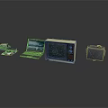 Assorted Electronic Devices with Laptop Vintage TV and Power Equipment