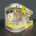 Lemon Workshop Milk Tea Shop With Yellow And White Design Transparent Glass Counter Display Area