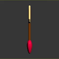 3D Rendered Golden Arrow With Brown Shaft And Red Heart On Gray Background