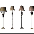 Various Stylish Floor Lamps With Decorative Bases And Elegant Shade Designs