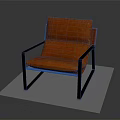 Stylish Modern Orange Upholstered Armchair With Black Metal Frame