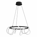Modern Black And White Circular Ring Chandelier With Minimalist Design
