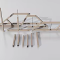 Modern Minimalist Geometric Wooden Decorative Ornament Set With Crossbeams And Vertical Sticks
