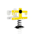 Yellow And White Building Blocks Toy With Black Spring Base Design 3d model