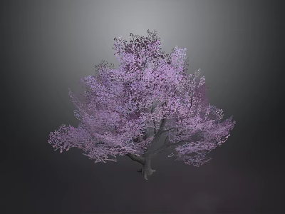Purple Flowering Fruit Tree Bearing Fresh Edible Berries And Juicy Produce 3d model