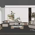 Quiet Living Room Sofa Lazy Sofa Floor Lamp Ornaments 3d model