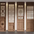 Traditional Chinese Wooden Doors With Intricate Carved Patterns And Lattice Designs