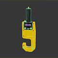 Yellow Mechanical Lifting Hook with Black Top Section and Metal Bolts for Industrial Lifting Applications