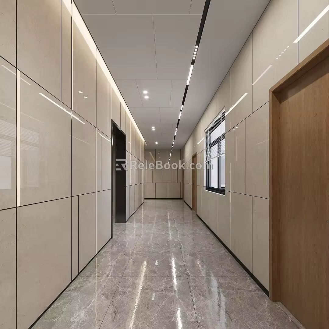 Modern aisle walkway 3d model