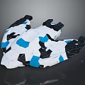 Decorative Abstract Geometric Model With White Black Blue Polygonal Shape Design 3d model