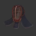 Protective Kendo Helmet Sports Equipment with Grill Mask and Blue Neck Guard