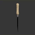 Durable Metal Trowel With Wooden Handle And Blue Rustic Blade For Hardware Tools