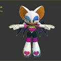 Cartoon Game Character With White Body Orange Ears Blue Eyes Purple Wings And Heart Shoes