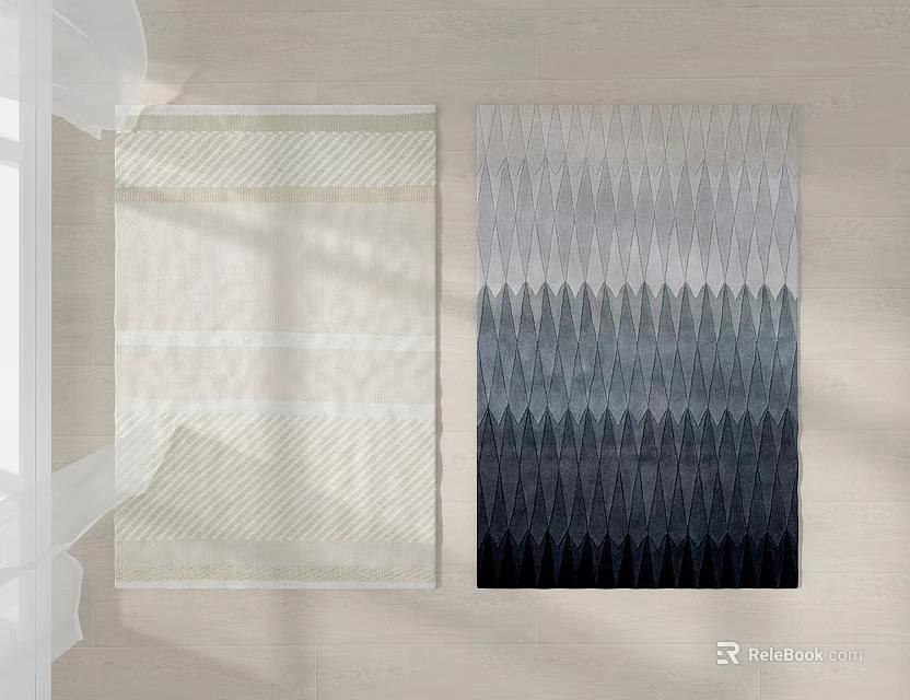 Modern Square Rugs With Geometric Patterns And Gradient Color Designs For Home Decor 3d model 