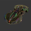 Red Futuristic Sports Car With Sleek Aerodynamic Body Open Top Design And Gold Accents