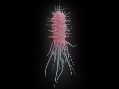 Advanced Medical Device for Microorganism Detection Showing 3D Rendered Pathogen Structure 3d model