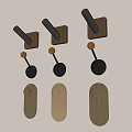 Modern Wall Hooks With Wooden Bases Black Accents And Round Brown Ends