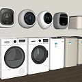 Modern Washing Machines And Dryers In Various Designs For Home Laundry Room
