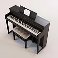 Quality Dark Wooden Piano with Music Stand Sheet Music and Padded Piano Bench