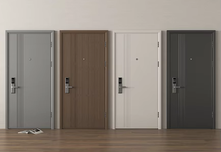 Modern security door fingerprint lock smart lock 3d model