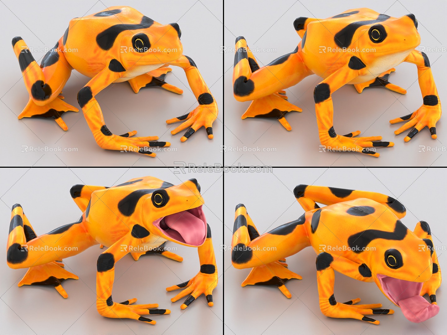 Golden Frog with Binding and Animation Panama Golden Frog Frog 3d model