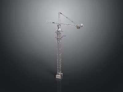 Tall Construction Tower Crane With Extended Boom And Metal Structure 3d model