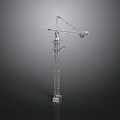 Tall Construction Tower Crane With Extended Boom And Metal Structure