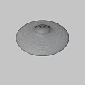Silver Disc Shaped UFO With Illuminated Base Lights Against Dark Background 3d model