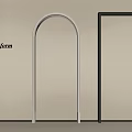Pollform Arched And Rectangular Door Frames In White Black On Beige Wall Floor