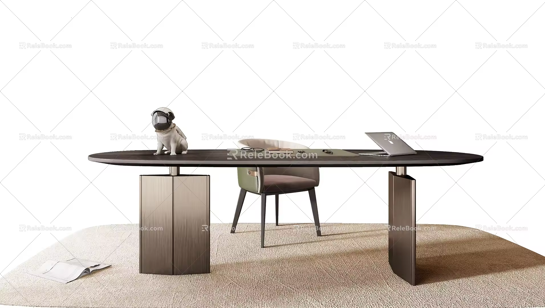Minotti Miloti Desk Combination 3d model