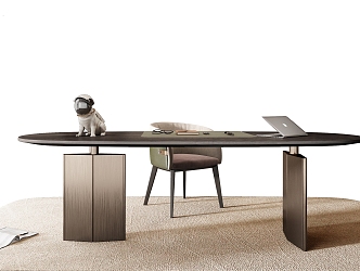 Minotti Miloti Desk Combination 3d model