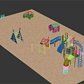 Outdoor Playground Equipment With Slides Climbing Frames Playhouses And Toy Cars