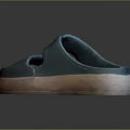 Comfortable Home Slippers Green Upper With Light Brown Sole Balance Label Soft Fabric Lining For Daily Wear